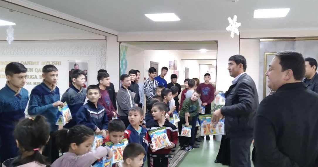 Generous people visit the orphanage.